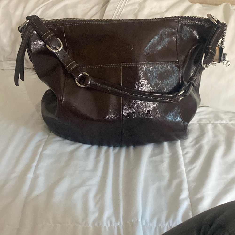 Coach Soho Dark Plum Vintage Leather Bag - Picture 15 of 15